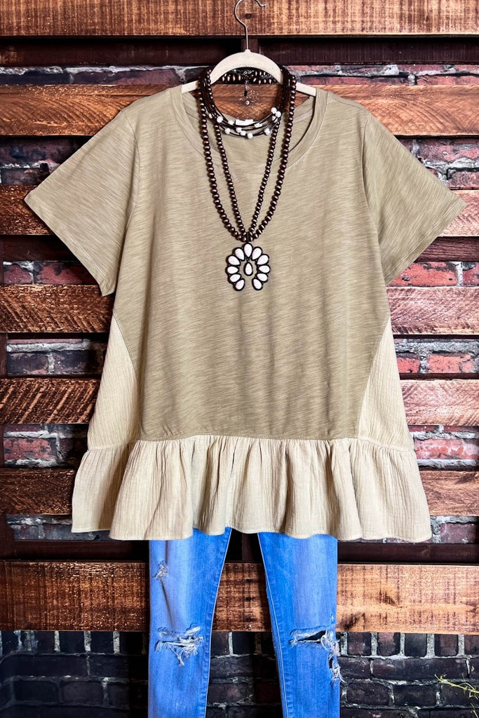 ALL ABOUT YOU 100% COTTON TUNIC IN SAGE