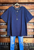 CASUAL DAYS COTTON NAVY BLUE WASHED TUNIC