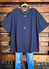 CASUAL DAYS COTTON NAVY BLUE WASHED TUNIC