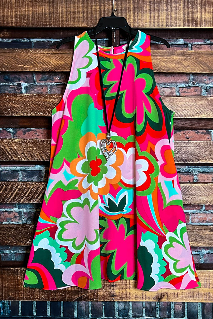 The Power of Joy Coral Multi-Color Dress