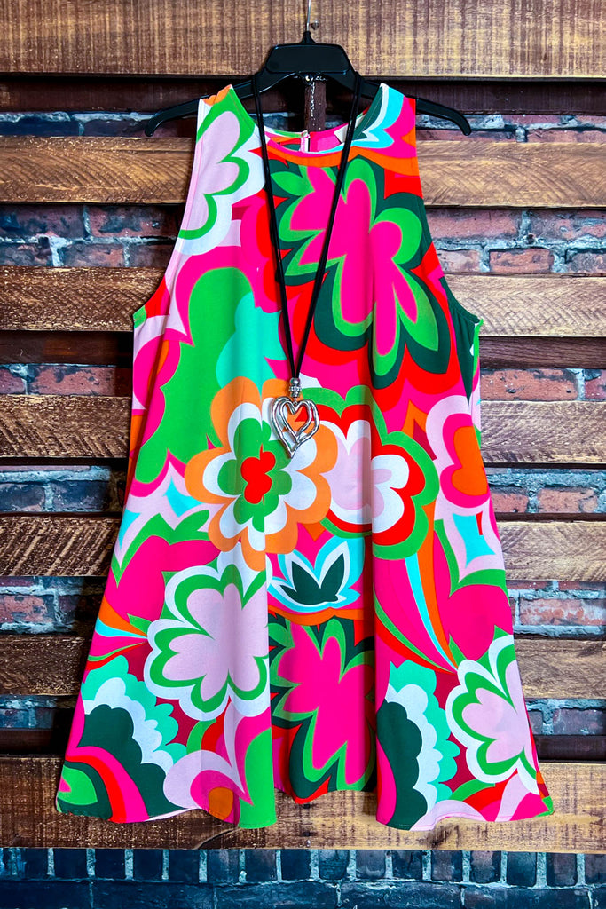 The Power of Joy Coral Multi-Color Dress