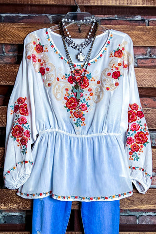 A LITTLE ENCHANTMENT ROSES LAYERED SLIP DRESS TUNIC IN  BEIGE & FLORAL