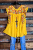 Joyful Celebration Embroidered Blouse in Lemon Yellow