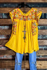 Joyful Celebration Embroidered Blouse in Lemon Yellow