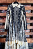 SECRET ORIGINS FAB PAISLEY LACE CARDIGAN LONG JACKET BLACK & BEIGE