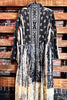 SECRET ORIGINS FAB PAISLEY LACE CARDIGAN LONG JACKET BLACK & BEIGE