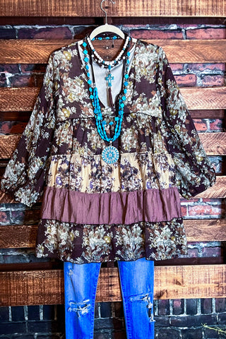 BOHO-HIPPIE SWING OVERSIZED COMFY TUNIC DRESS IN MOCHA