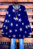 CHASING STARS SWEATER TUNIC IN NAVY BLUE