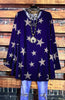 CHASING STARS SWEATER TUNIC IN NAVY BLUE