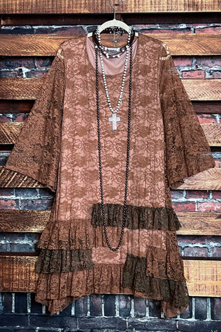 SUNSET CHASER BOHO SWING OVERSIZED TUNIC IN BEIGE & NAVY