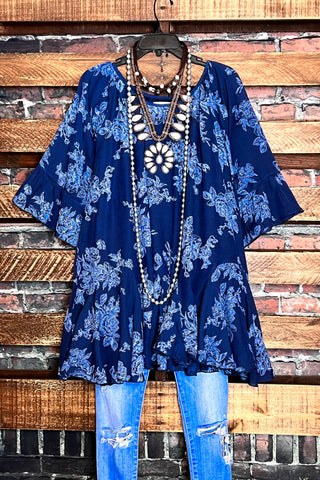 BEAUTIFUL LIFE TO LIVE EMBROIDERED TOP IN BLUE & MULTI