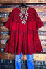 A FAIRYTALE PRETTY UNIQUE 100% COTTON CROCHET LACE TUNIC IN RED