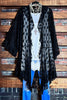 Dancing Through Life Lace Duster Cardigan in Black