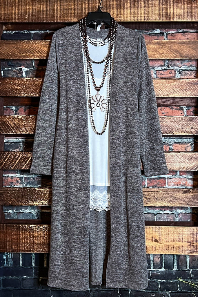 EASY LOOK COMFY COZY MAXI CARDIGAN IN MOCHA