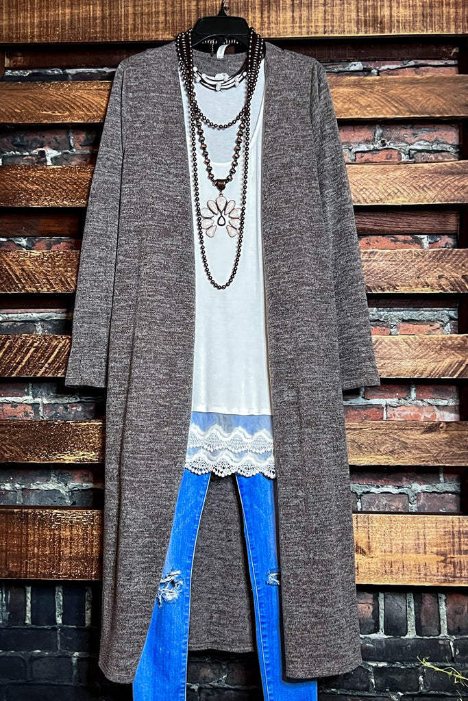 EASY LOOK COMFY COZY MAXI CARDIGAN IN MOCHA