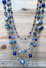 Free Soul Natural Stone Wisdom Energy Layered Necklace In Royal Blue Mix