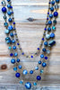 Free Soul Natural Stone Wisdom Energy Layered Necklace In Royal Blue Mix