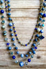 Free Soul Natural Stone Wisdom Energy Layered Necklace In Royal Blue Mix