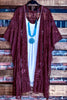 A FABULOUS HEART LACE MAROON DUSTER CARDIGAN