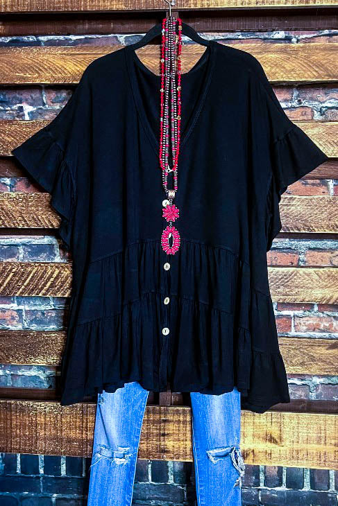 JUST RELAX COMFY OVERSIZED BLACK TOP