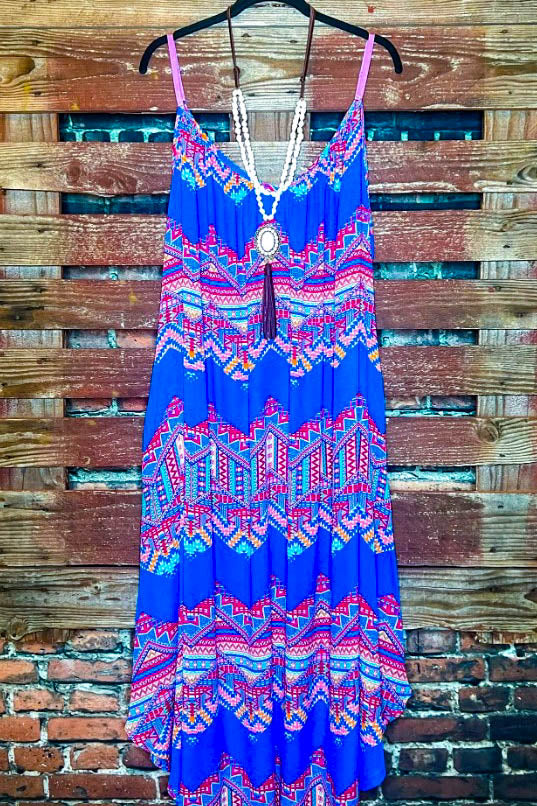 By The Sea Maxi Dress Blue & Multi-Color