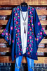 IT'S LOVE AT FIRST SIGHT NAVY FLORAL EMBROIDERED KIMONO