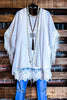 LIVING FREE BOHO CROCHET FRINGE KIMONO IN OFF-WHITE