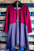 16-26 SIZE - NEW BEGINNINGS EMPIRE WAIST DRESS TUNIC BROWN & CRIMSON------SALE