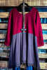 16-26 SIZE - NEW BEGINNINGS EMPIRE WAIST DRESS TUNIC BROWN & CRIMSON------SALE