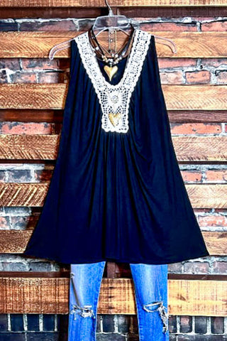 Dancing Through Life Lace Duster Cardigan in Black