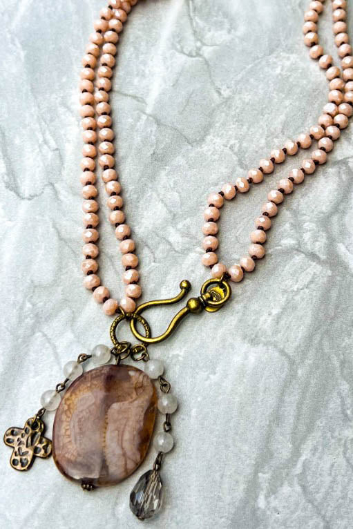 AGATA STONE SPIRITUAL POWER BROWN NATURAL STONE NECKLACE