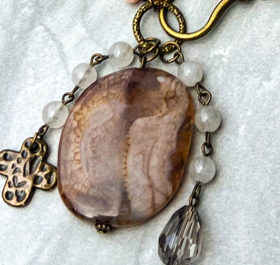 AGATA STONE SPIRITUAL POWER BROWN NATURAL STONE NECKLACE