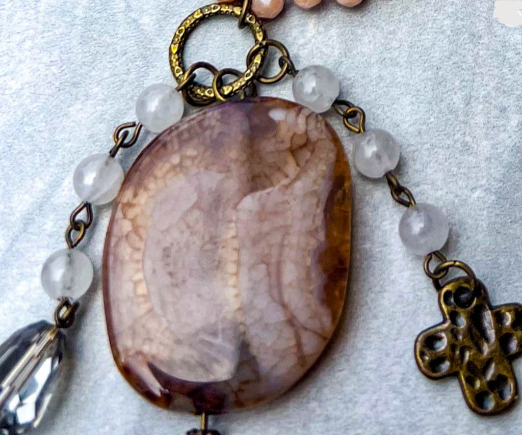 AGATA STONE SPIRITUAL POWER BROWN NATURAL STONE NECKLACE