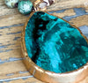 ALOHA SEA DROP NATURAL STONE NECKLACE JADE