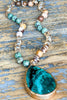 ALOHA SEA DROP NATURAL STONE NECKLACE JADE