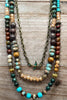 Rain Forest Blissful Balance Layered Natural Stone Necklace