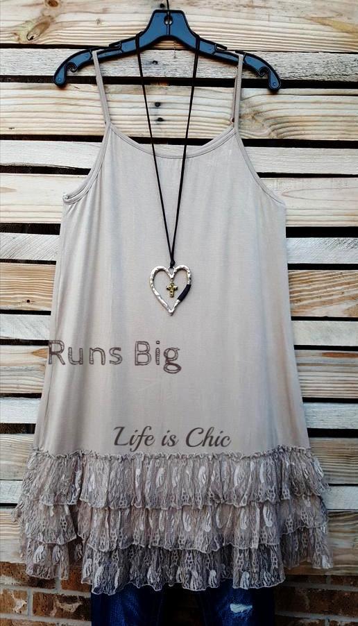 LOVE OF MY LIFE LACE SLIP CAMISOLE DRESS IN LATTE [product vendor] - Life is Chic Boutique