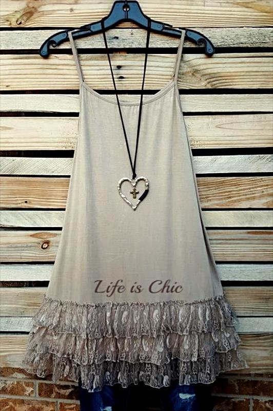 LOVE OF MY LIFE LACE SLIP CAMISOLE DRESS IN LATTE [product vendor] - Life is Chic Boutique