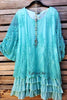 ALL THIS BEAUTY LACE EMBROIDERED 3/4 SLEEVE TUNIC IN MINT [product vendor] - Life is Chic Boutique