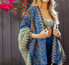 Authentic Beauty Kimono in Blue & Multi-Color