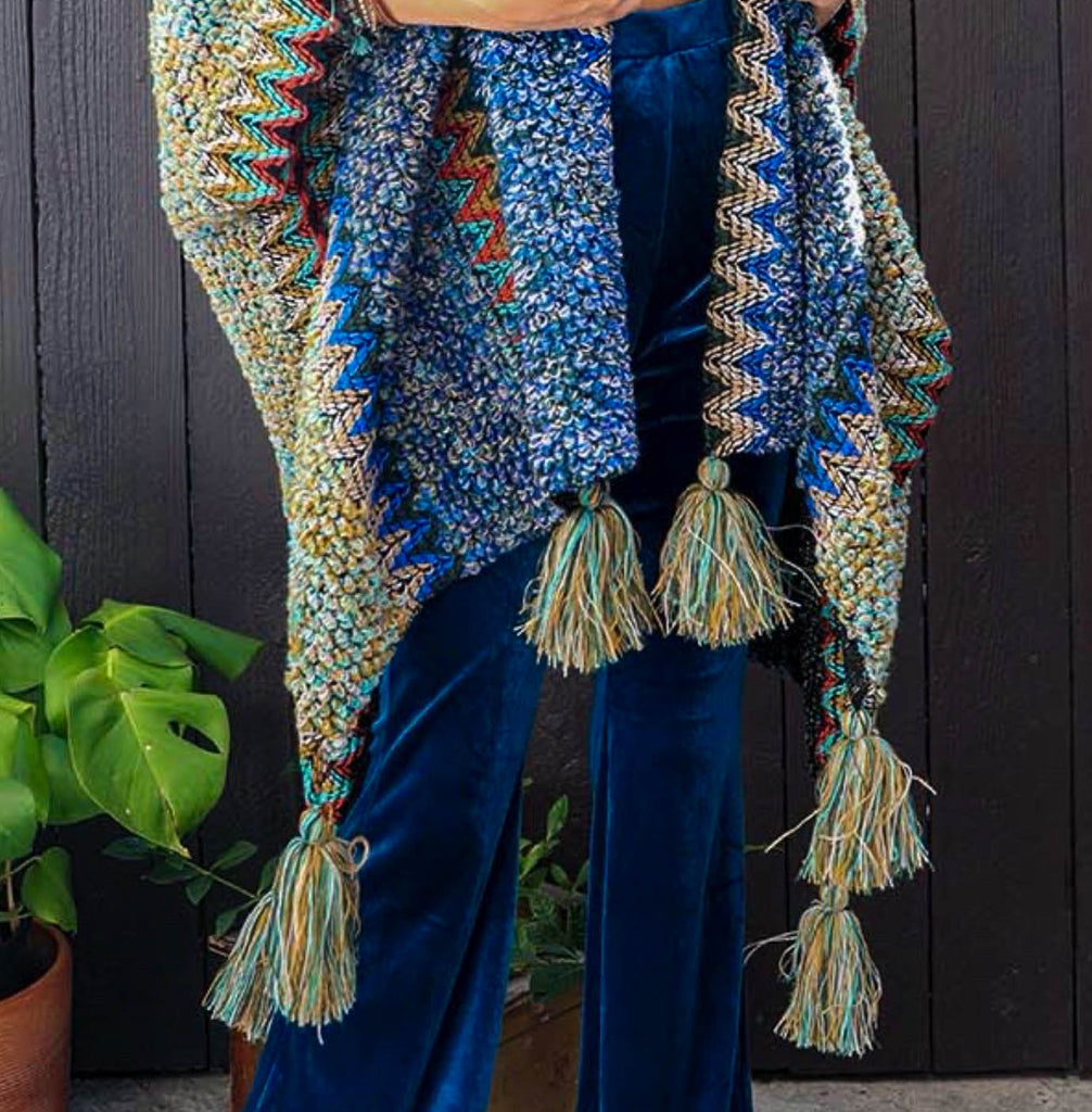 Authentic Beauty Kimono in Blue & Multi-Color