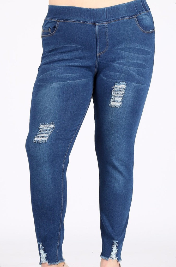 Slim jeggings with designs