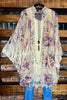 YOU'RE MY LOVE LACE DUSTER KIMONO IN BEIGE & MULTI-COLOR