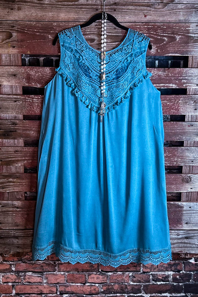 Best Of You Blue Shell Lace Dress-------sale