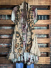 GYPSY BOHO SHABBY OVERSIZED VEST IN LEOPARD & TAUPE