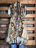 GYPSY BOHO SHABBY OVERSIZED VEST IN LEOPARD & TAUPE