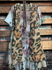 GYPSY BOHO SHABBY OVERSIZED VEST IN LEOPARD & TAUPE