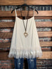 LACE TOP LAYERING SLIP IN BEIGE