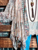 Like a Love Song Vintage-Inspired Lace Cardigan in Turquoise & Multi