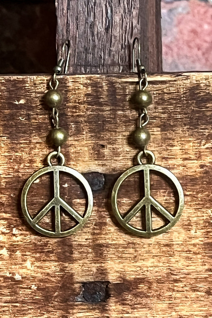 Peace & Love Bohemian Earrings in Bronze – Life is Chic Boutique